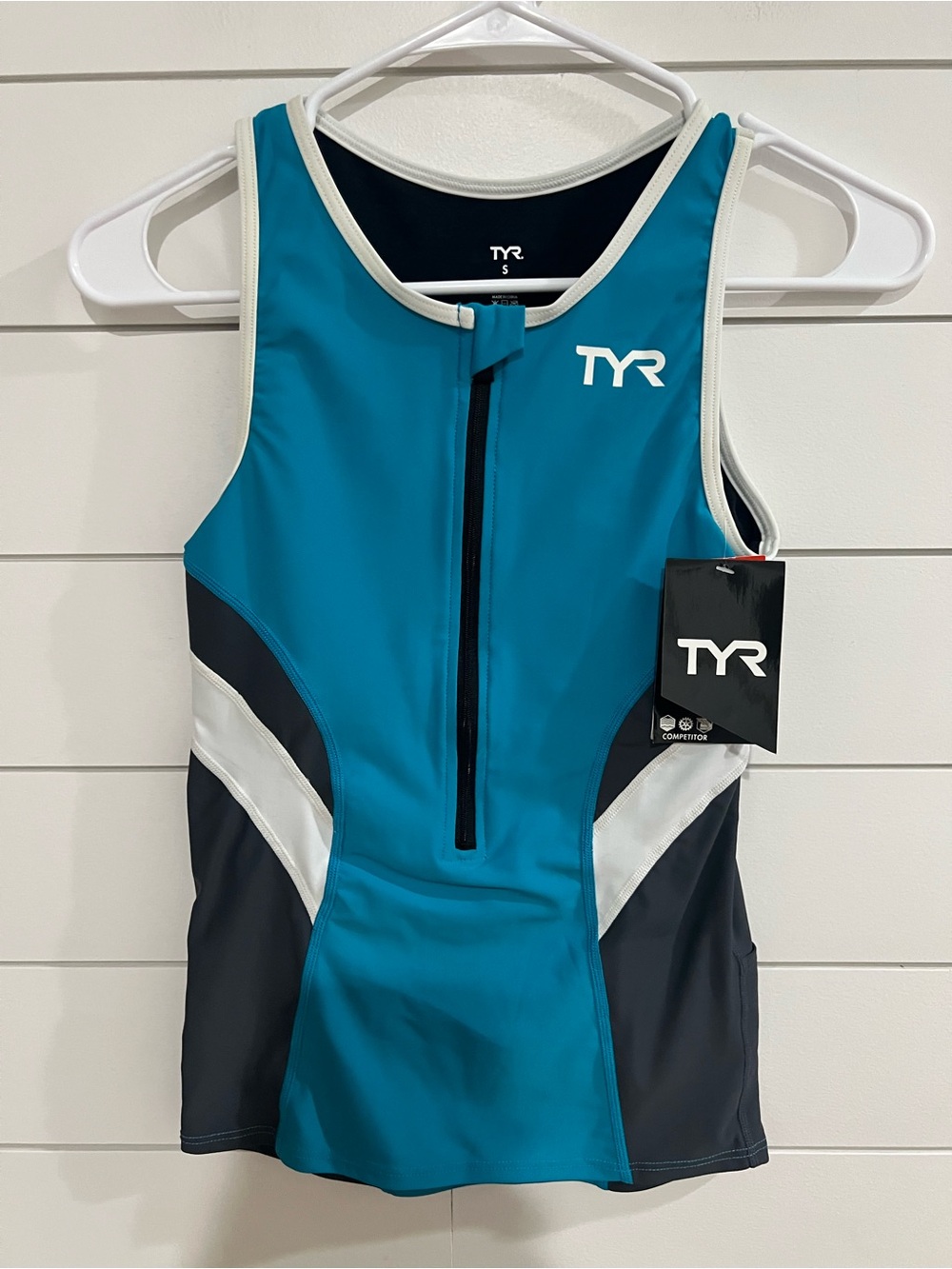 TYR Turquoise and Gray Women's Competition Singlet